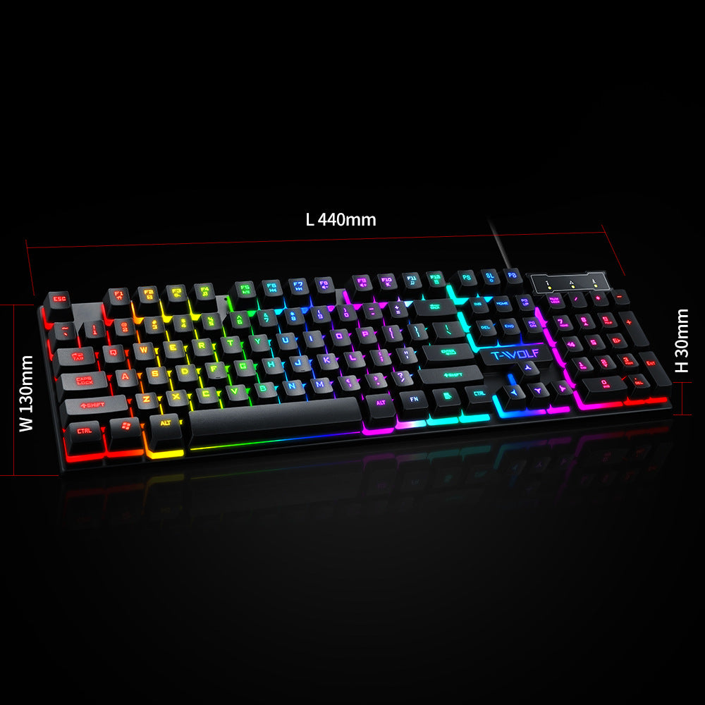 T-WOLF T20 — Full-Size Backlit Office Keyboard