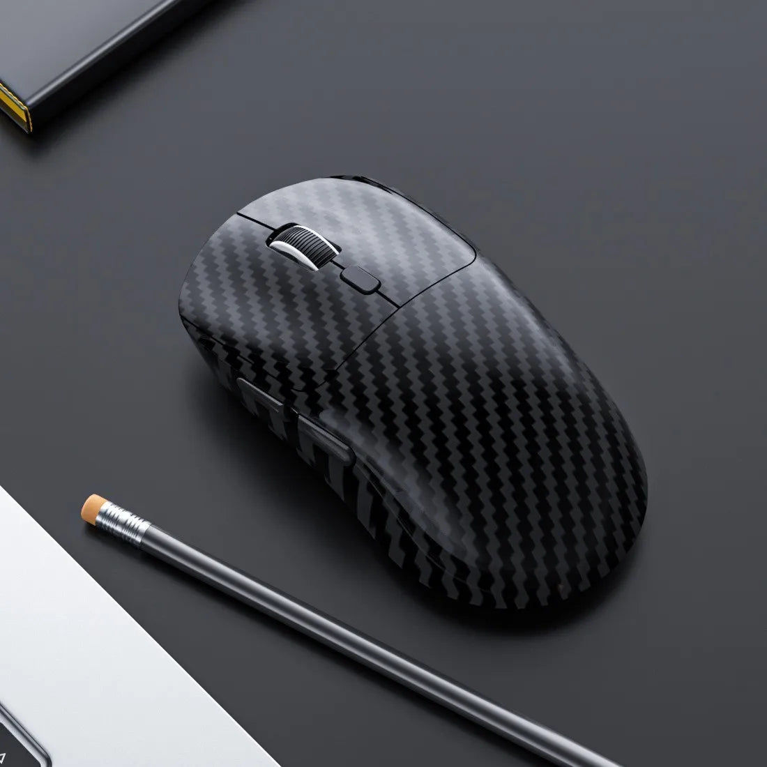 Carbon Fibre Mouse — Tri-Mode, Ambidextrous