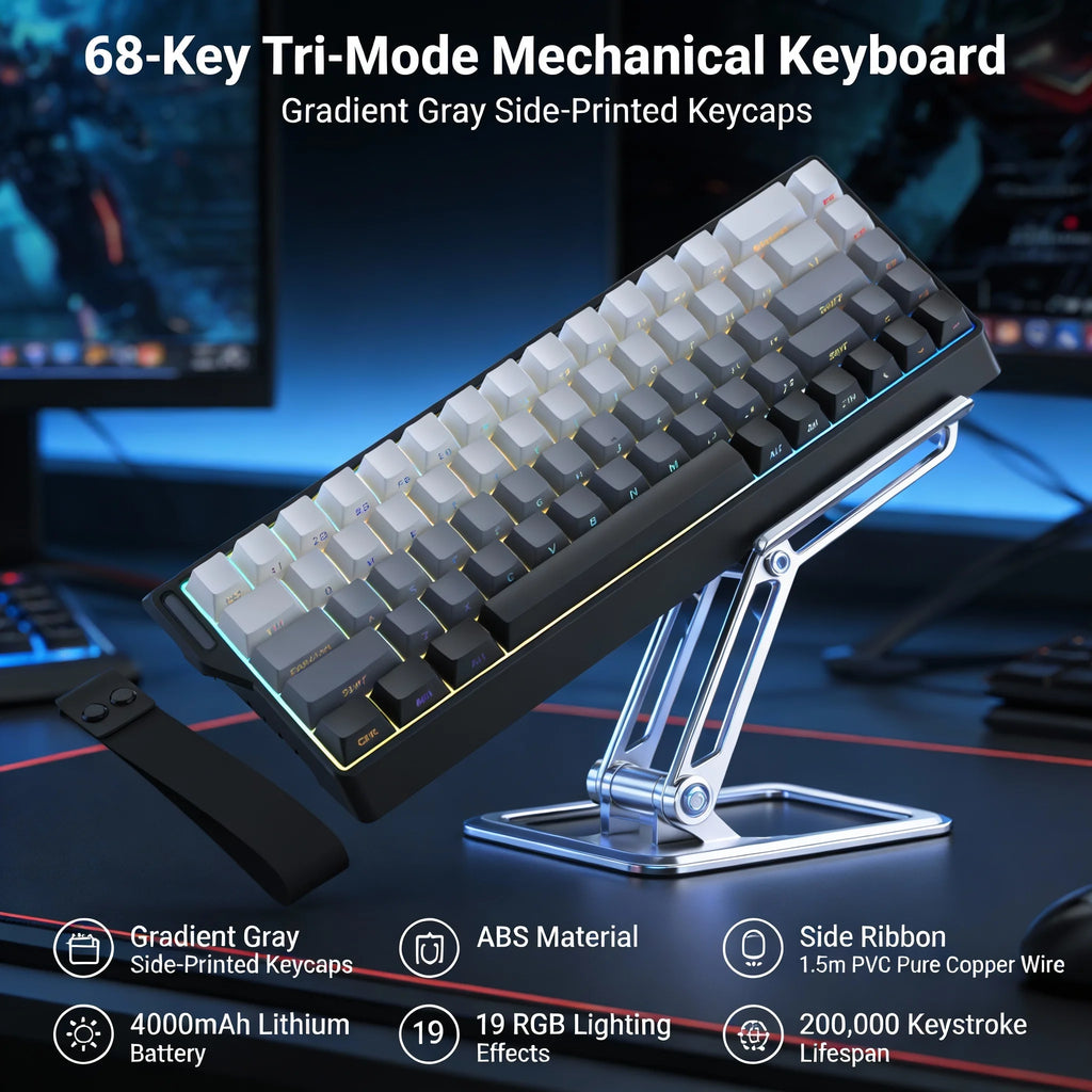 K68 — Wireless 65% Keyboard, Side-Engraved Gradient