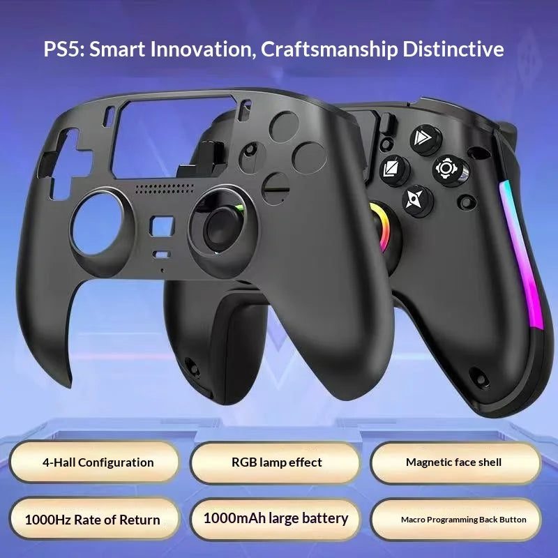 PS5 Macro Controller — RGB, Swappable Covers
