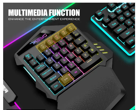 Wireless One-Handed Keypad — 2.4G, Optical