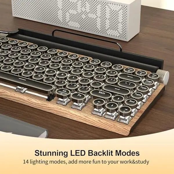Retro Typewriter Keyboard — 83 Keys, Wireless