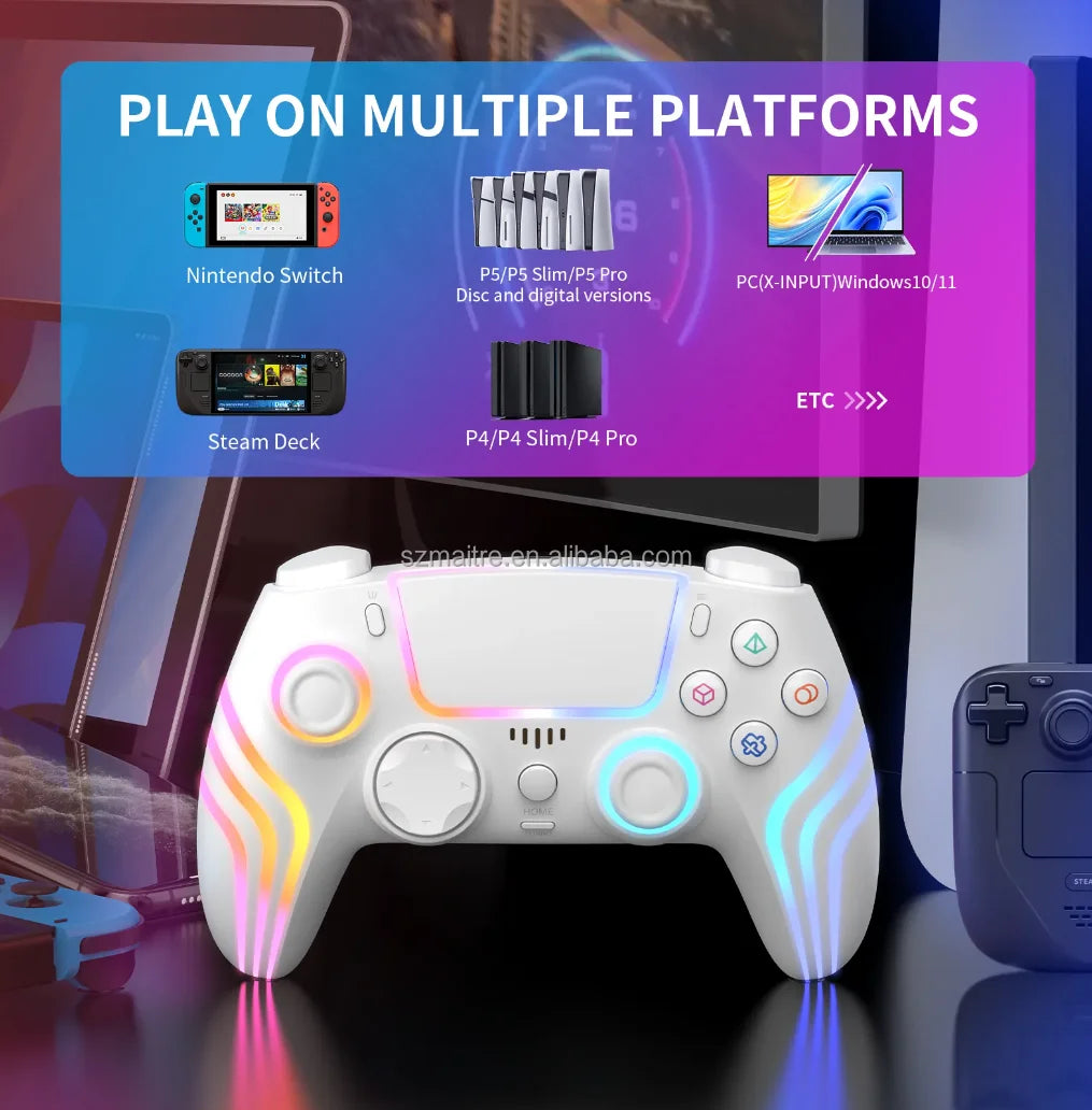 PS5 RGB Controller — Gyro Aim, Dual Vibration