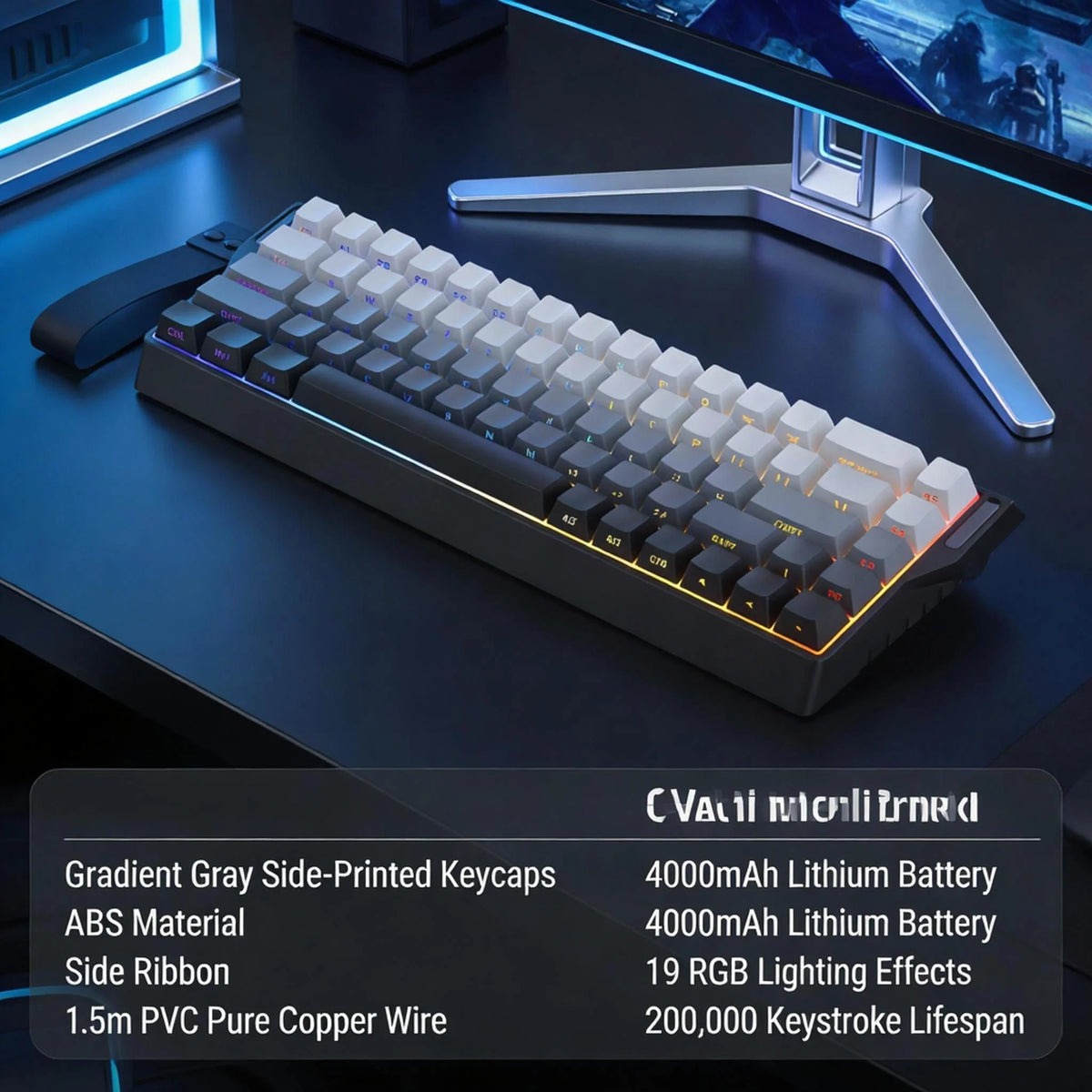 K68 — Wireless 65% Keyboard, Side-Engraved Gradient