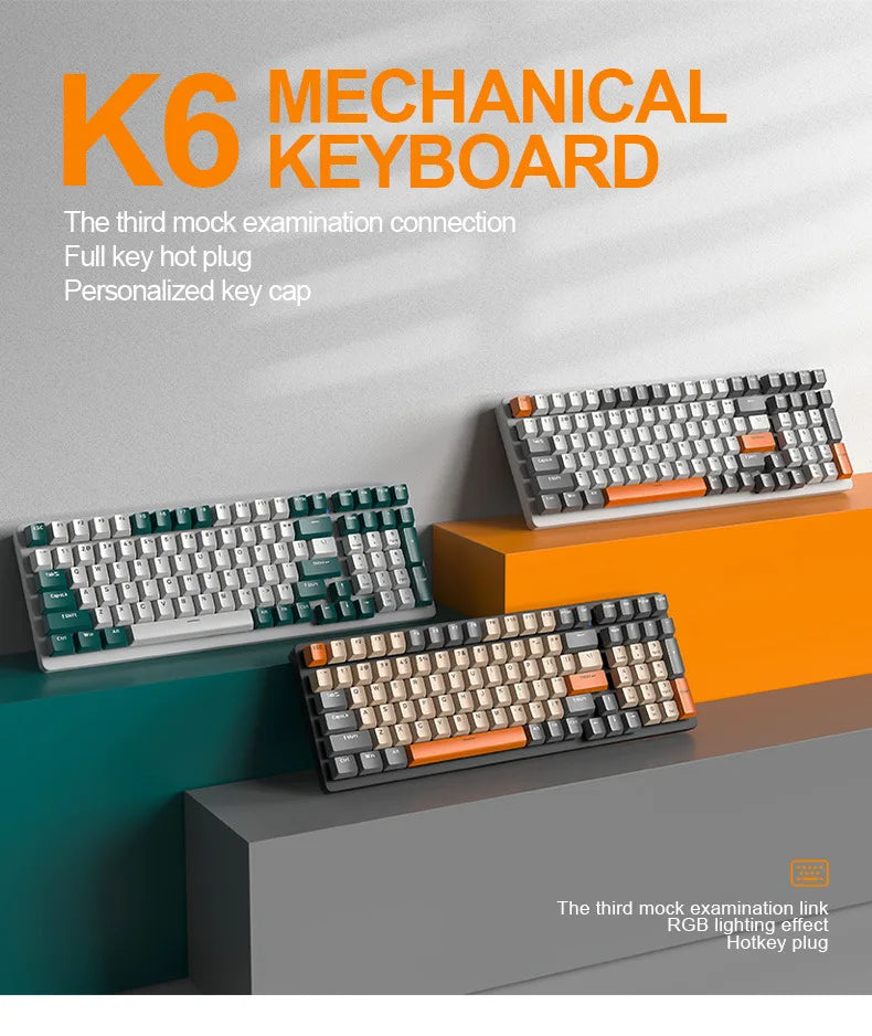 K6 — 98% Hot-Swap Keyboard, Tri-Mode