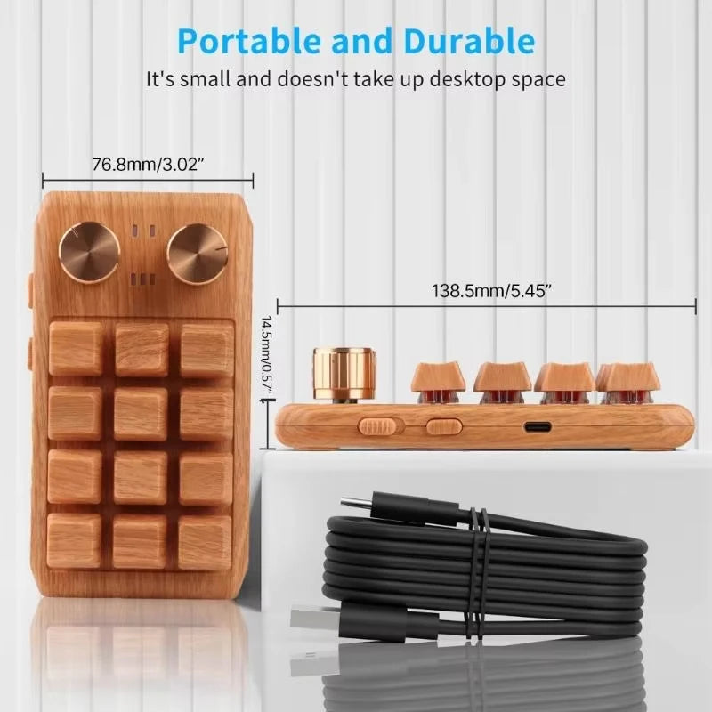 12-Key Macropad — Dual Knobs, Programmable