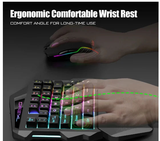 Wireless One-Handed Keypad — 2.4G, Optical