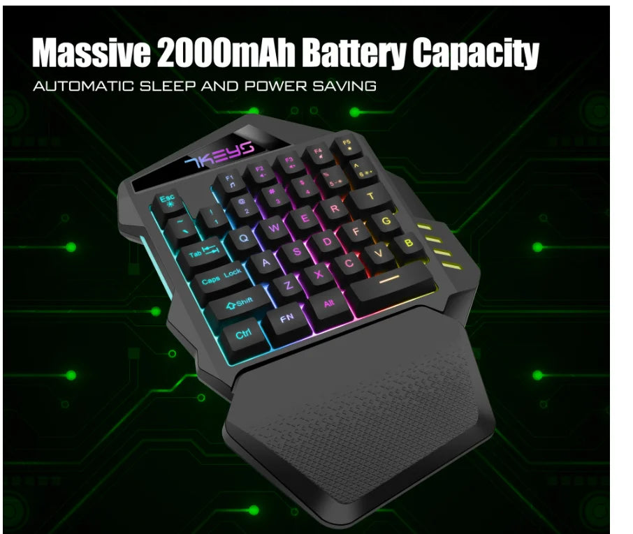 Wireless One-Handed Keypad — 2.4G, Optical