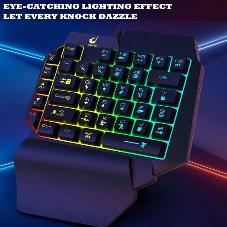One-Handed Gaming Keyboard — 39 Keys