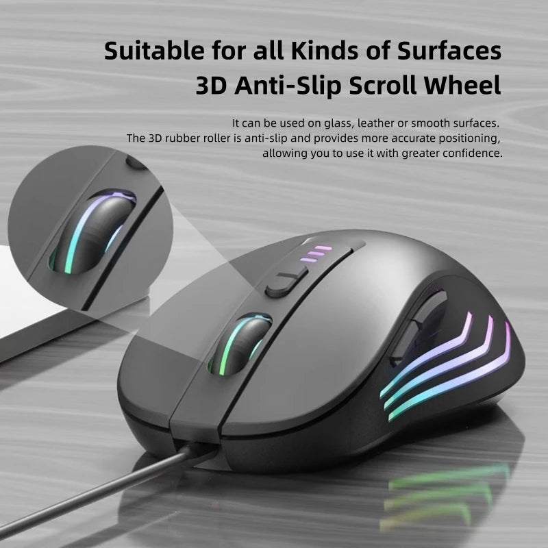 Silent Wireless Mouse — 7 Buttons, 6400 DPI