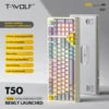 T-WOLF T50 — Compact Keyboard with Volume Knob