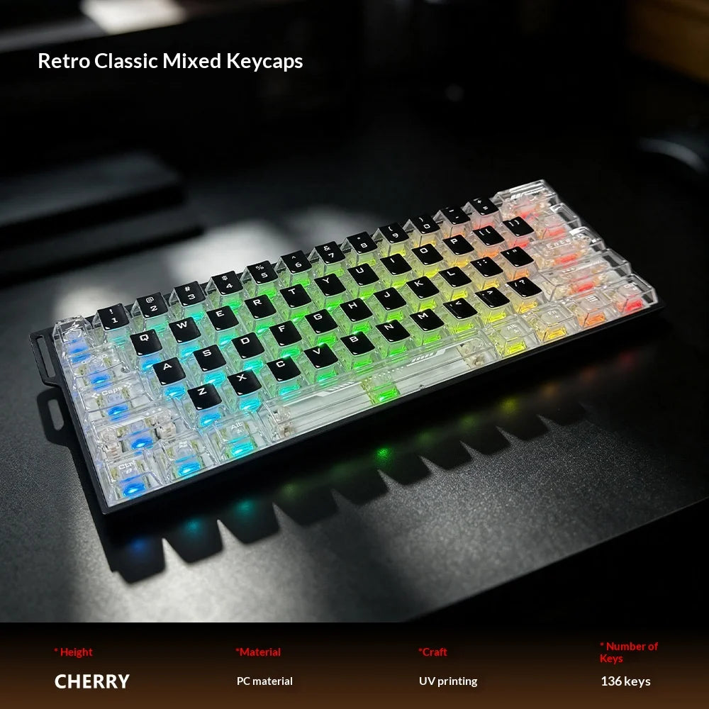Retro Keycap Set — 136 Translucent Keys
