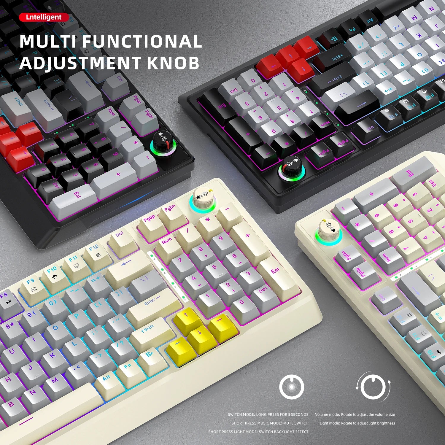 T-WOLF T50 — Compact Keyboard with Volume Knob