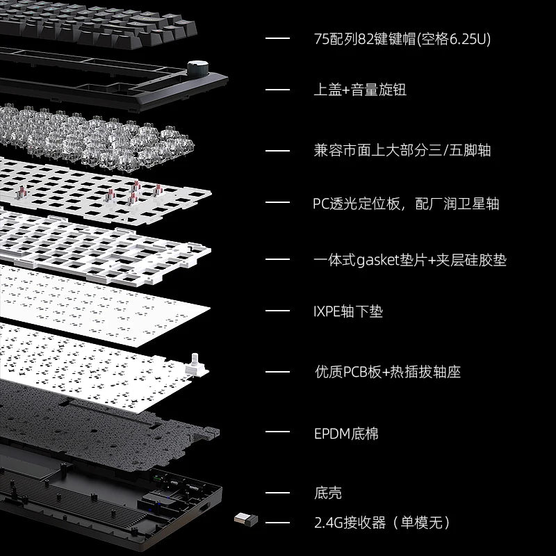 DK75 — 75% Gasket Keyboard, PBT Keycaps
