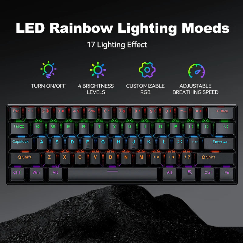 T-WOLF T60 — Hot-Swap 61-Key Keyboard