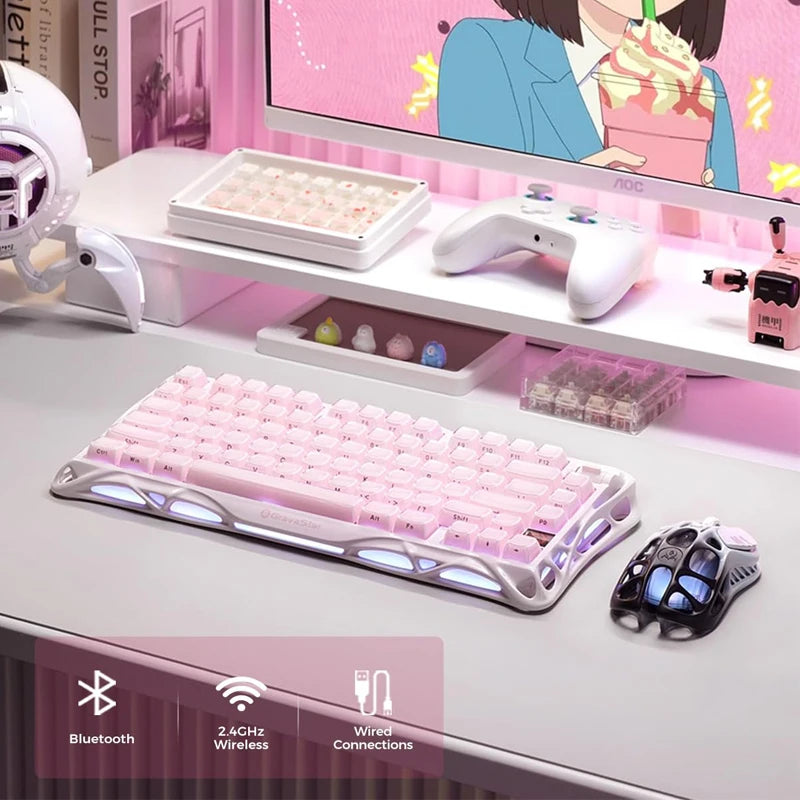 GravaStar Mercury K1 Pink — Aluminium 75% Wireless Keyboard