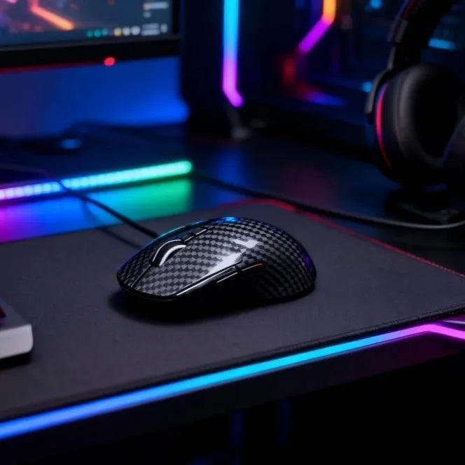 Carbon Fibre Mouse — Tri-Mode, Ambidextrous
