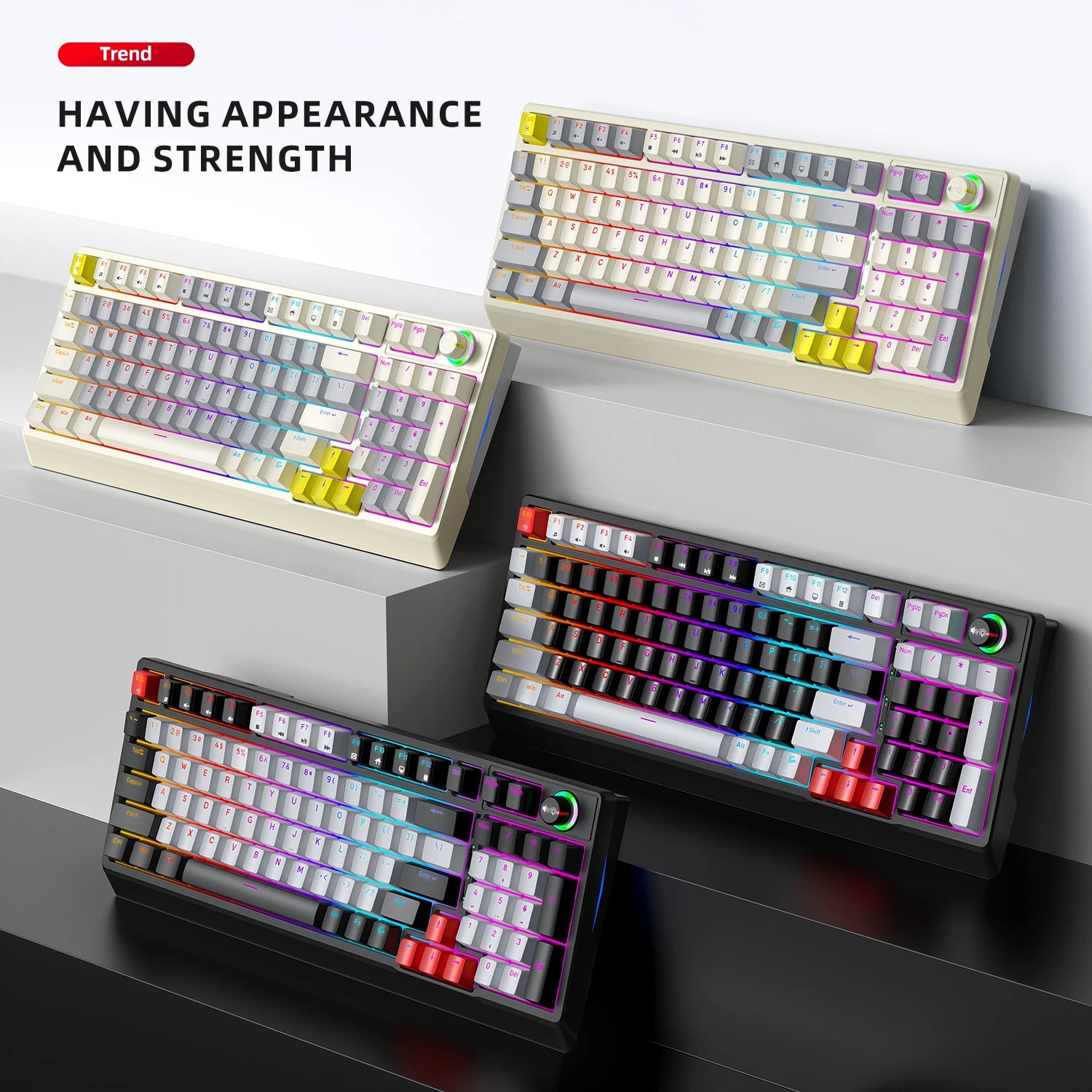 T-WOLF T50 — Compact Keyboard with Volume Knob
