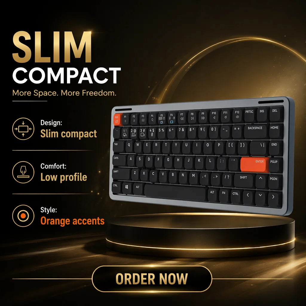 Low Profile Keyboard — 84 Keys, Aluminium