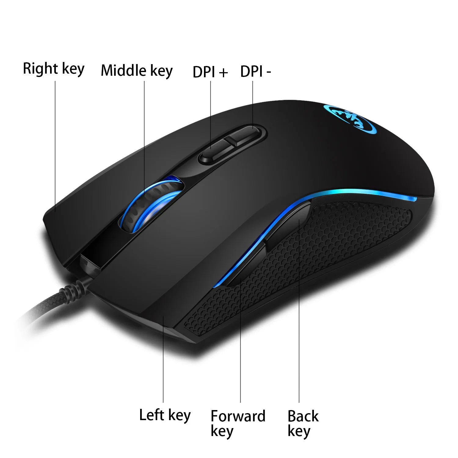 A869 Wired Mouse — 6 Buttons, 6400 DPI