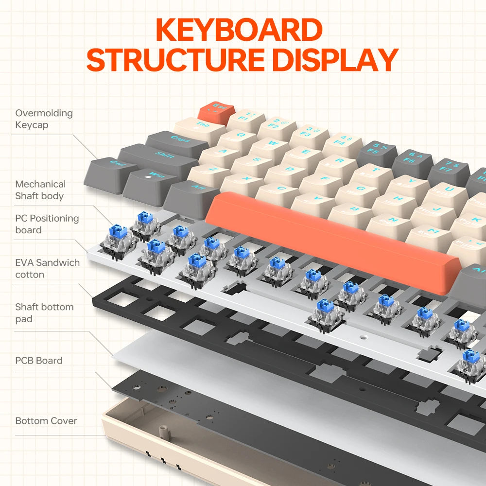 T-WOLF T30 — Wireless Keyboard, 1450mAh Battery