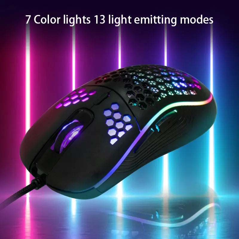 Honeycomb Gaming Mouse — 65g Ultra-Light