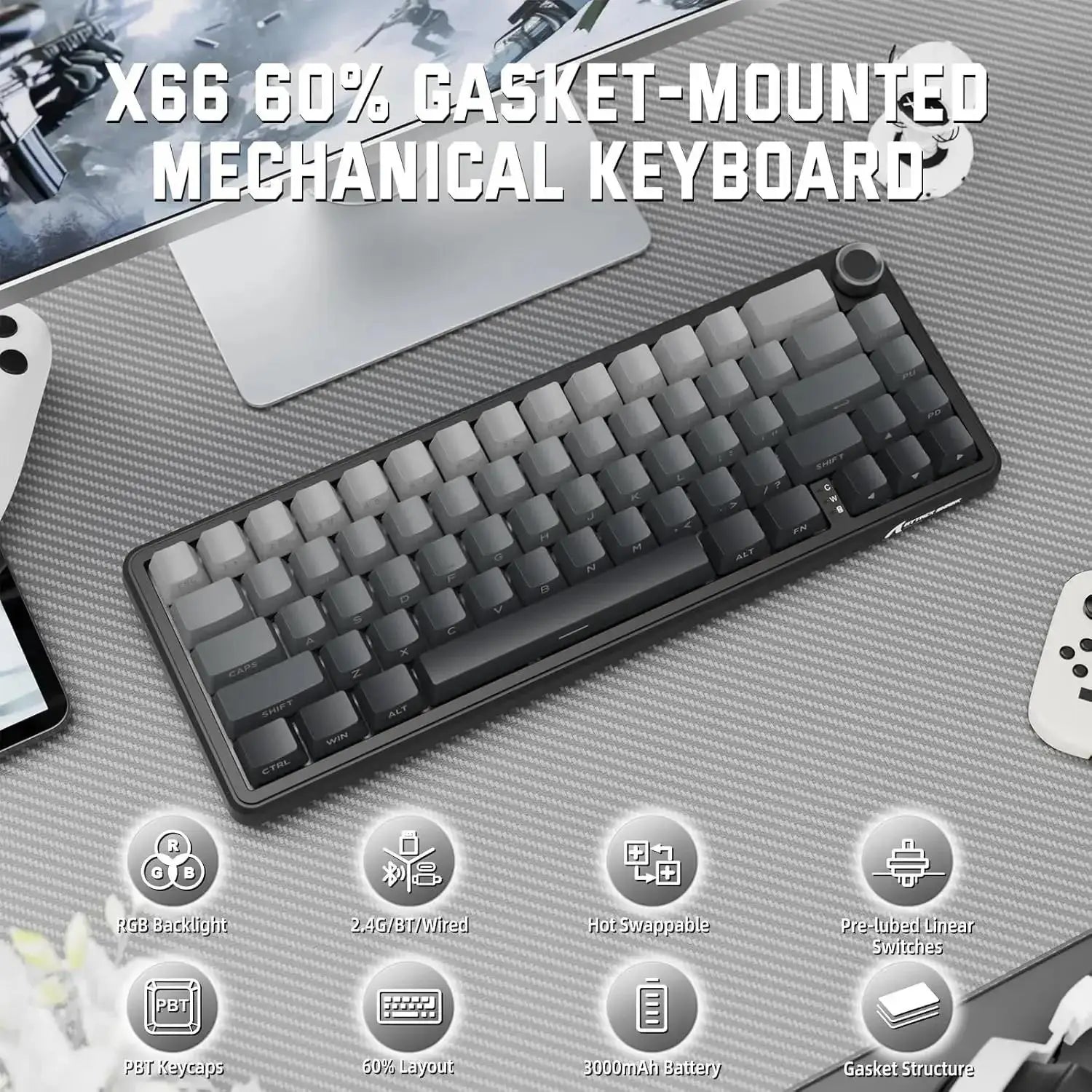 Attack Shark X66 — Wireless 60% Keyboard