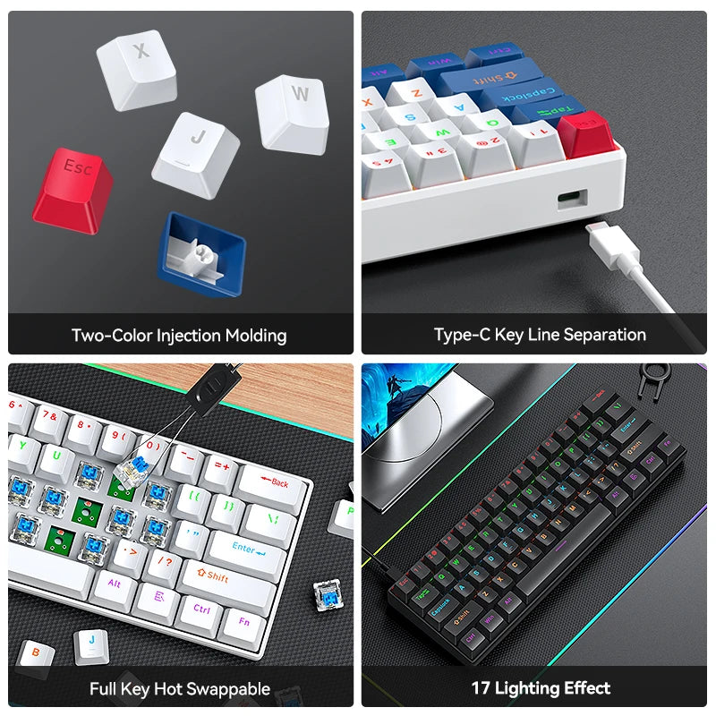 T-WOLF T60 — Hot-Swap 61-Key Keyboard