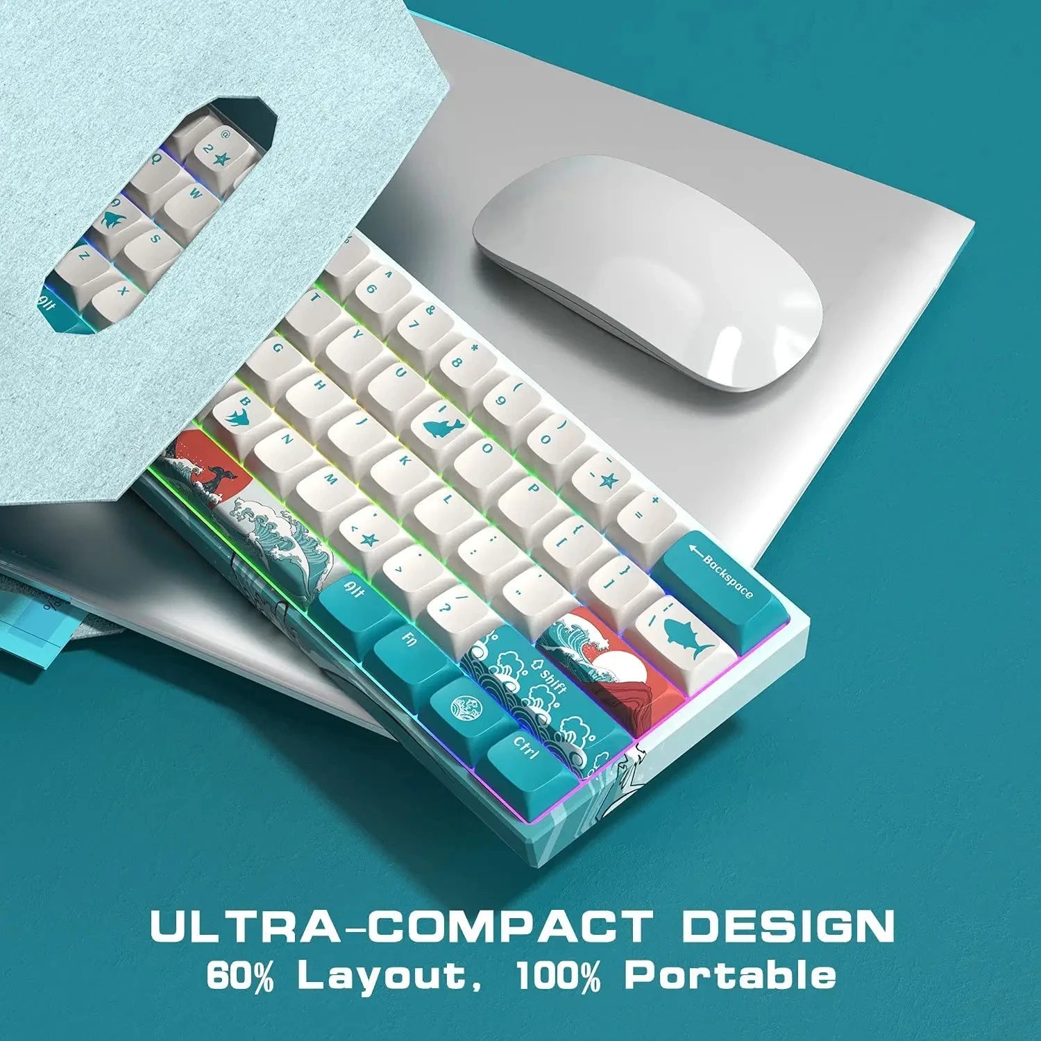 Wireless 60% Keyboard — Rechargeable, RGB