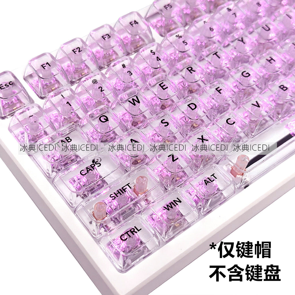 Crystal Transparent Keycap Set — Universal 61 to 132 Keys