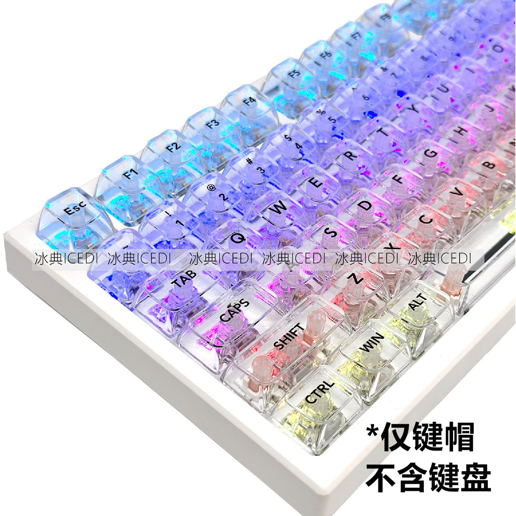 Crystal Transparent Keycap Set — Universal 61 to 132 Keys