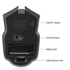 Mini Wireless Mouse — 6 Buttons, 1600 DPI