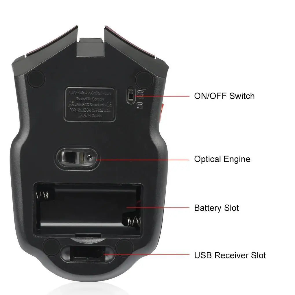 Mini Wireless Mouse — 6 Buttons, 1600 DPI