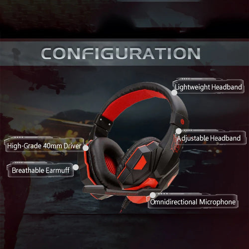 3.5mm Wired Gaming Headset — Noise Cancelling, Foldable