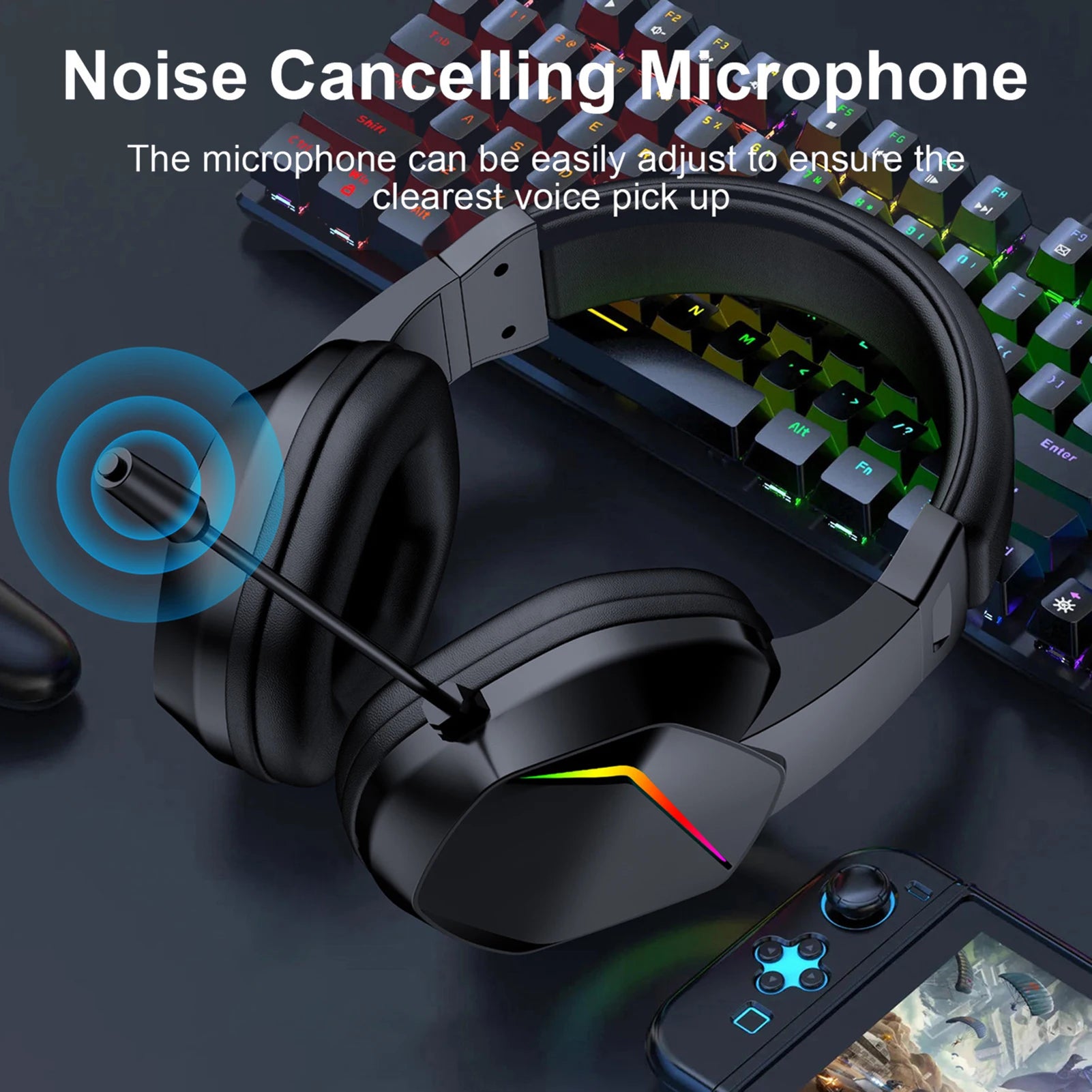 LED Wireless Gaming Headset — 40mm Drivers, Low Latency