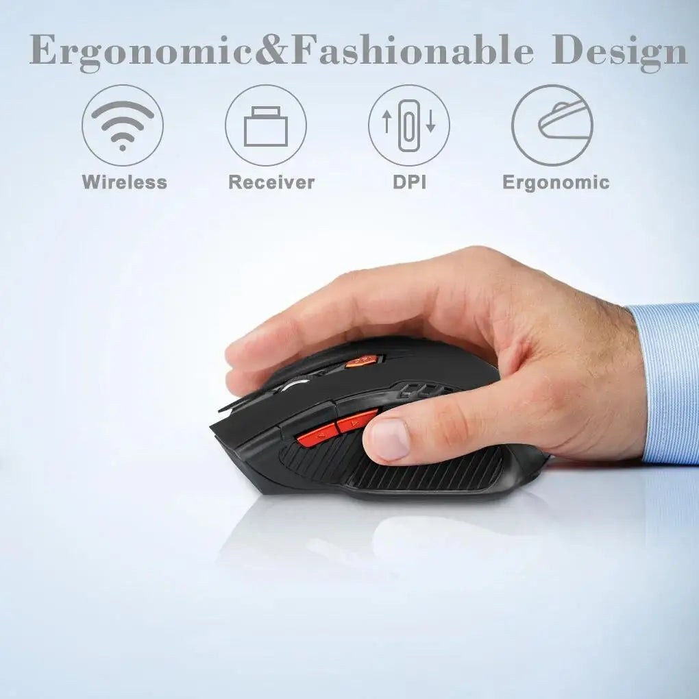 Mini Wireless Mouse — 6 Buttons, 1600 DPI