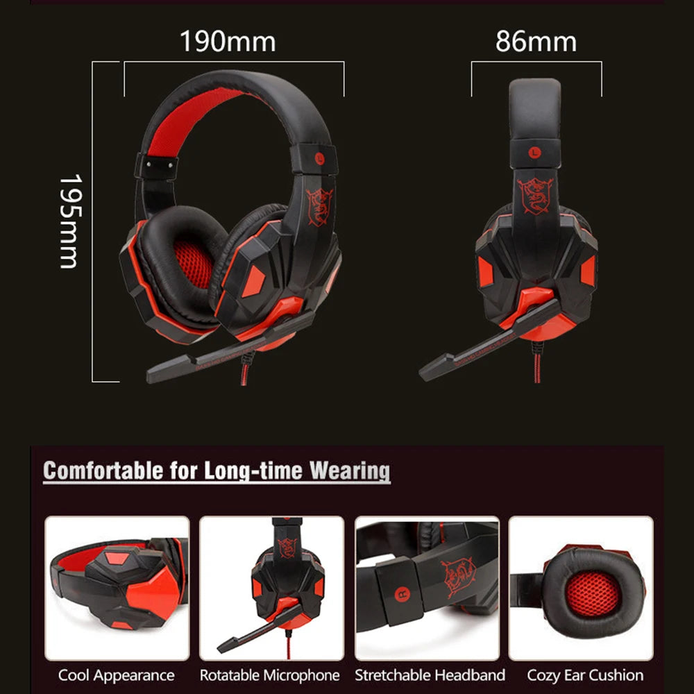 3.5mm Wired Gaming Headset — Noise Cancelling, Foldable