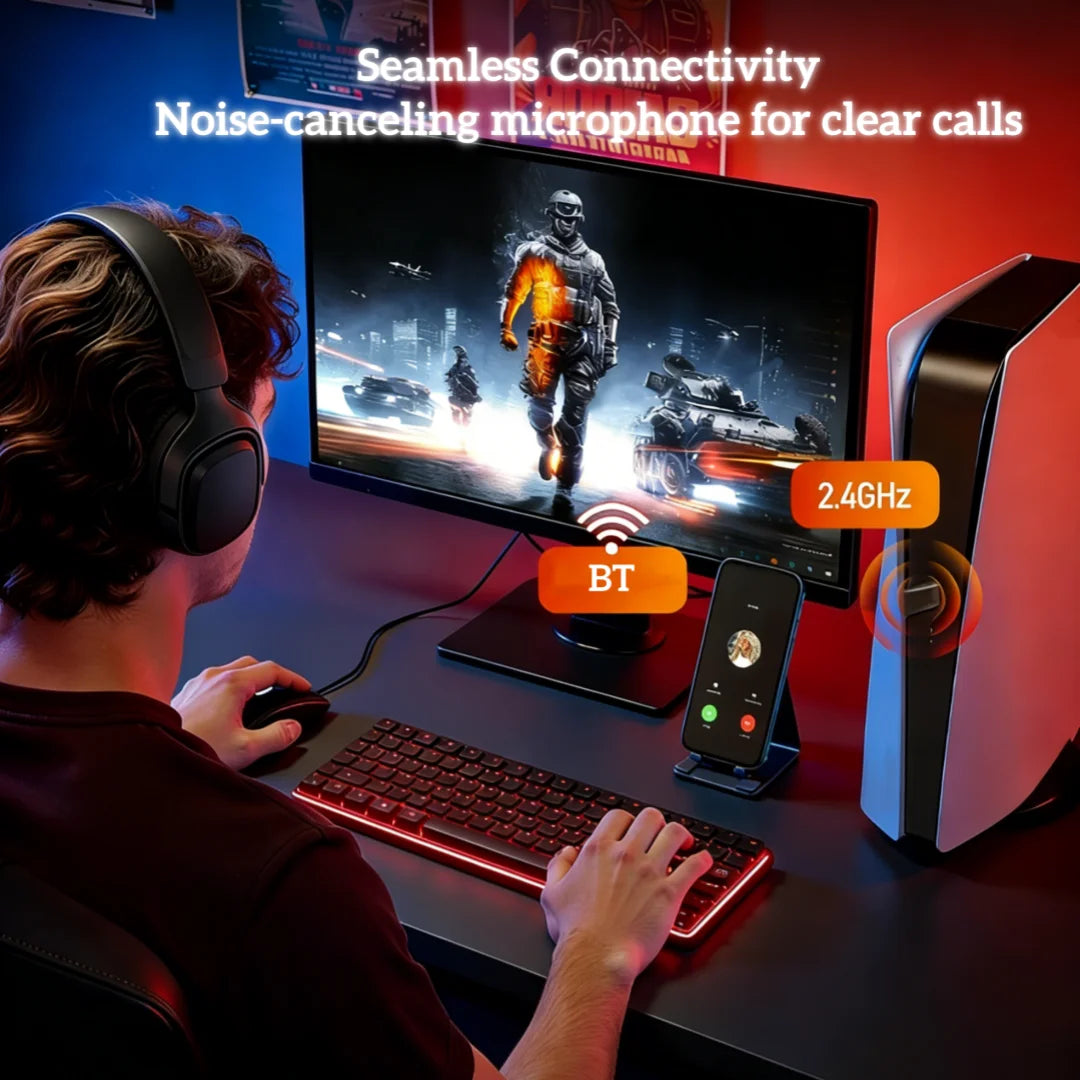 GT808 Wireless Gaming Headset — Rotating Mic