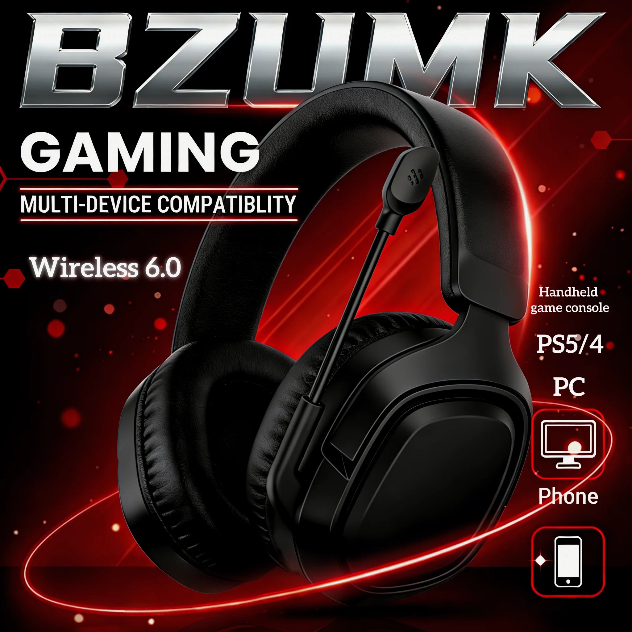 GT808 Wireless Gaming Headset — Rotating Mic